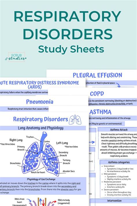 Respiratory Disorders Study Guide Nursing Student Study Guide Digital