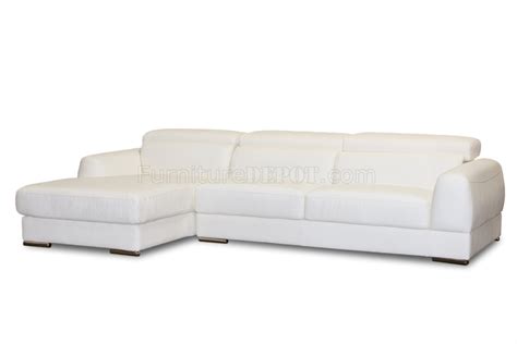 White Bonded Leather Modern Chicago Sectional Sofa