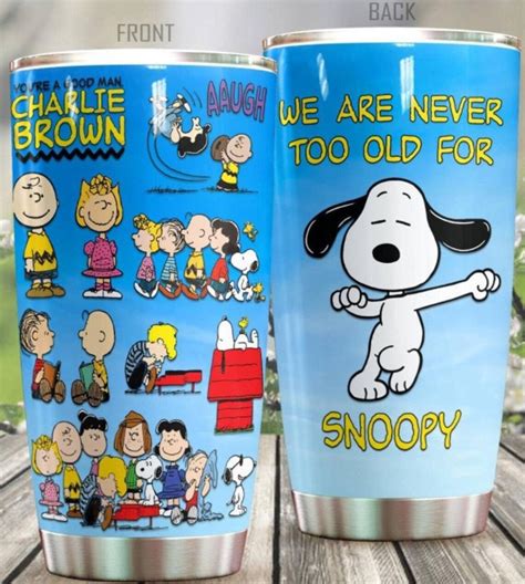 Snoopy Tumbler Stainless Steel Tumbler Peanuts Tumbler Cup Etsy