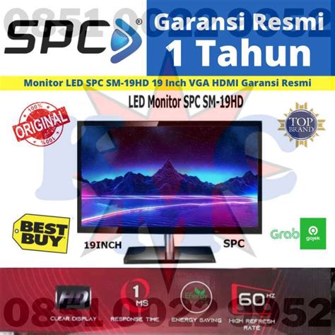 Promo LED Monitor 19 Inch Full HD HDMI VGA Input SPC Garansi Resmi