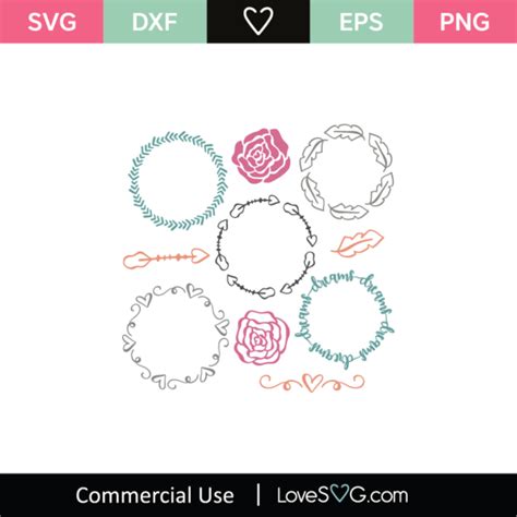 Various Monogram Frames Svg Cut File