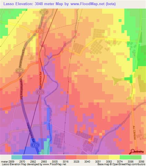 Elevation Of Lassoecuador Elevation Map Topography Contour