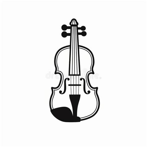 Minimalist Violin Silhouette Logo Design on White Background Stock ...