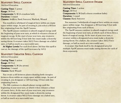 [Spell] Manifest Spell Cannon! A set of 3 spells that create a point in which magical energy ...