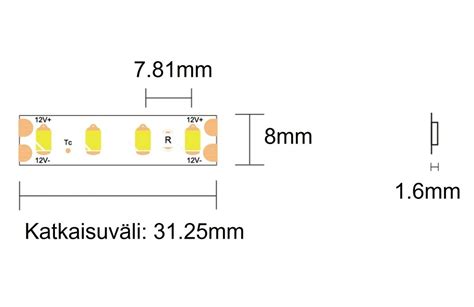 12V PRO TUNNELMA LED Nauha 5m 4 4W M IP65 SuperLED Fi