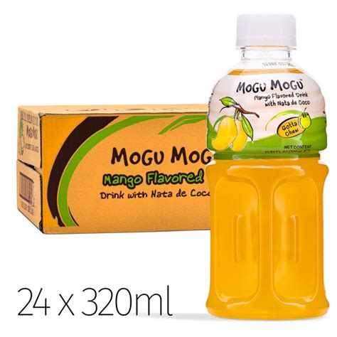 Mogu Mogu Mango Flavored Drink With Nata De Coco 320ml X 24 Bottles