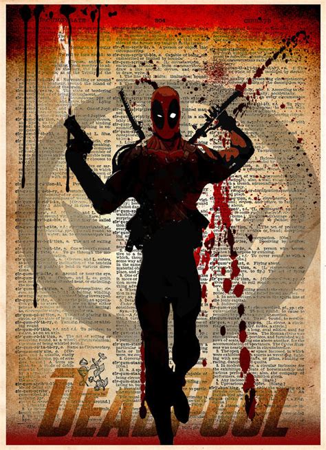 Deadpool Poster Deadpool Wall Art Vintage Dictionary Print Etsy