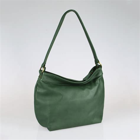 Green Leather Hobo Bag Slouchy Leather Purse For Women Laroll Bags