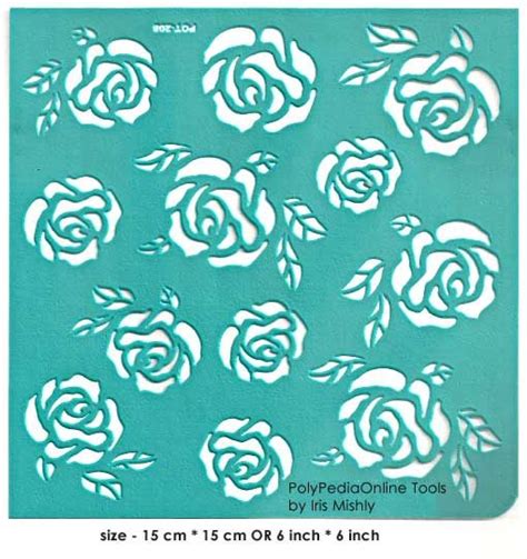 Stencil Roses” 6 Inch15 Cm Self Adhesive Flexible Perfect For Your