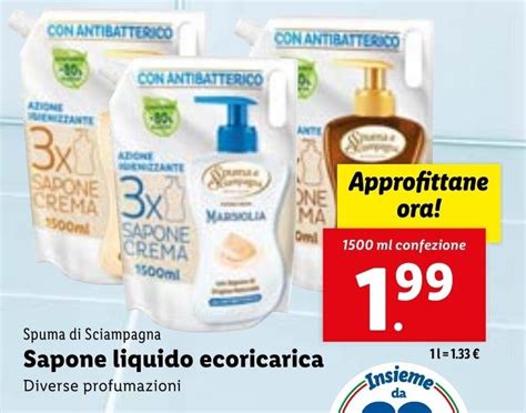 Spuma Di Sciampagna Sapone Liquido Ecoricarica 1500 Ml Offerta Di Lidl