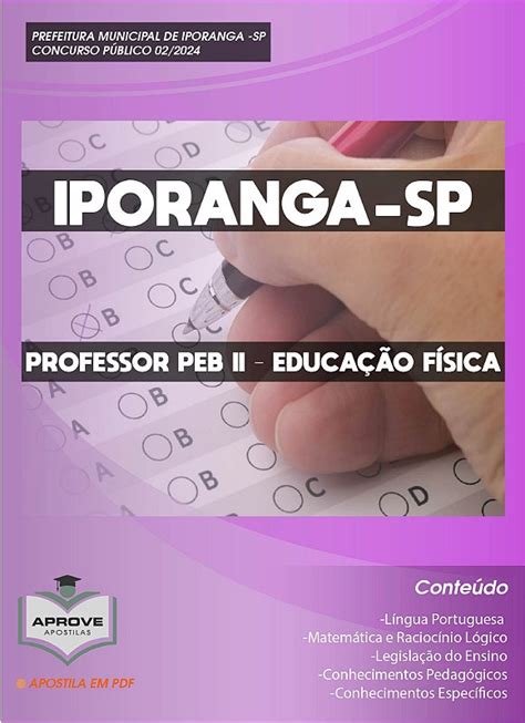 APOSTILA IPORANGA PROFESSOR PEB II EDUCAÇÃO FÍSICA Aprove Apostilas