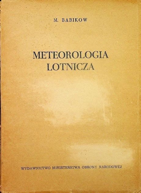 Meteorologia Lotnicza Niska Cena Na Allegro Pl