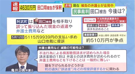 情報ライブ ミヤネ屋｜記事｜【独自解説】4630万円誤送金、田口被告の実刑は？元検事「動機は悪質だが状況は被告に有利」510万円争う民事、注目は「阿武町の過失割合」｜読売テレビ