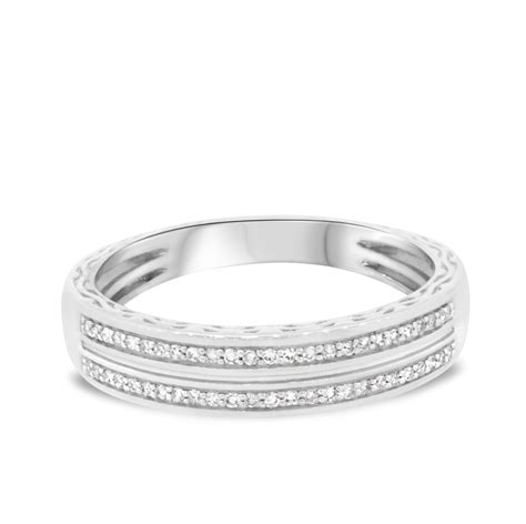 Bali 3 8 Ct Tw Same Sex Mens Band Set 14k White Gold My Trio Rings