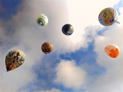 Colorful Hot Air Balloons Floating In A Clear Blue Sky Editorial Stock Image Image Of Clear