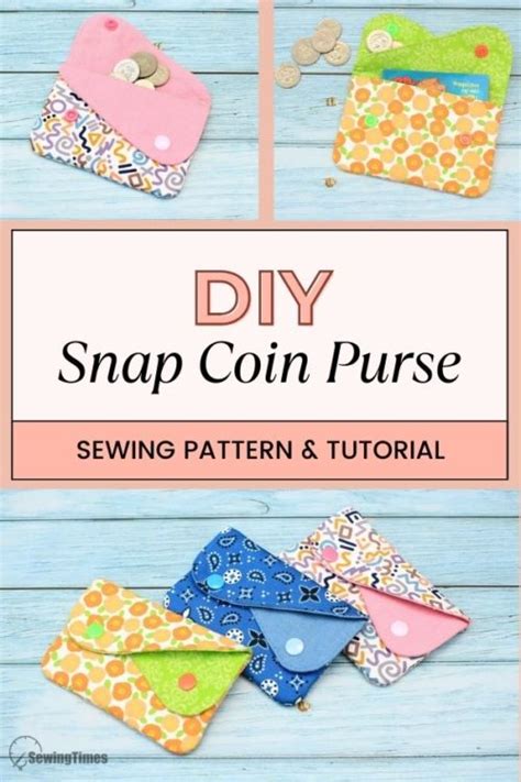 Diy Snap Coin Purse Sewing Pattern Tutorial Sew Modern Bags