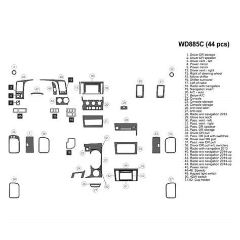 B I Wd C Rba D Raw Brushed Aluminum Large Dash Kit Pcs