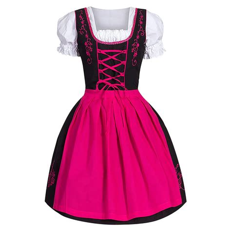 Ladies German Dirndl Dress Oktoberfest Dirndl Lace Up Festival Dress