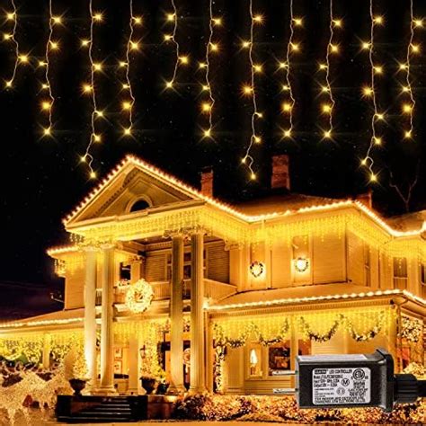 Amazon Hopolon Ft L Led Christmas Icicle Lights Outdoor