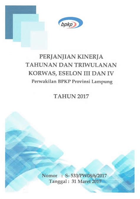 Pdf Perjanjian Kinerja Tahunan Dan Triwulanan Bpkp Lampung