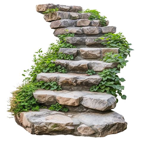 Ai Generated Cut Out Stairs Made Of Large Stone Steps Staircase Lined