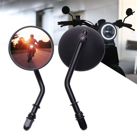 Amazon Dreamizer Motorcycle Handlebar Mirrors Black Round Rear