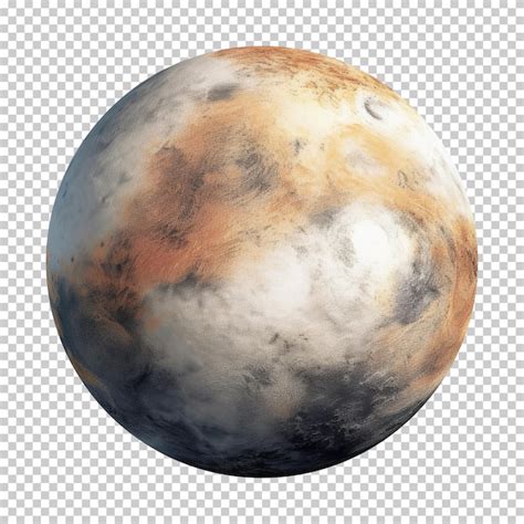 Pluto Dwarf Planet Concept Isolated On Transparent Background Premium