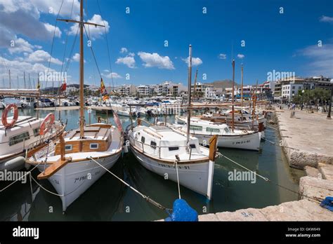 Traditional Mallorcan Fishing Boats In Puerto Pollensa Harbour Puerto