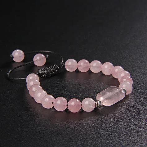 Reiki pulsera de cuentas de cuarzo Natural para mujer y niña brazalete