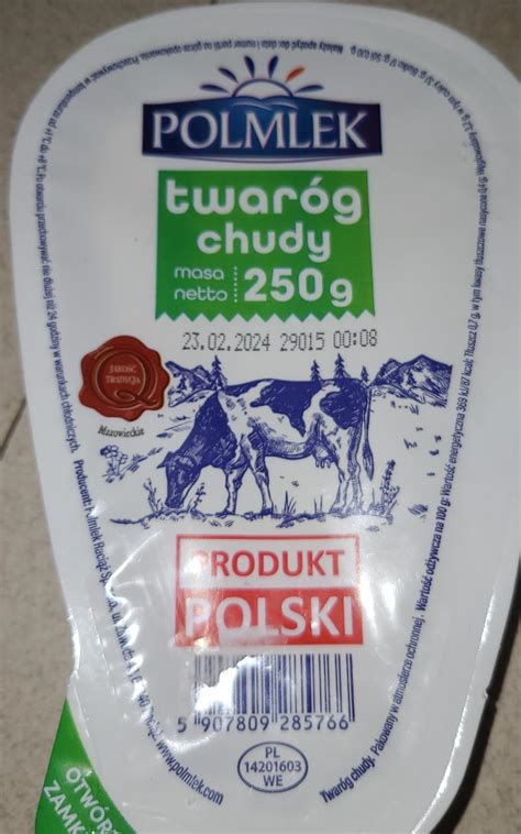 twaróg chudy Polmlek kalorie kJ a nutriční hodnoty KalorickéTabulky cz