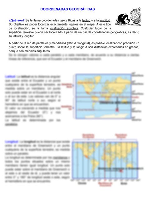 SOLUTION Coordenadas Geogr Ficas Latitud Y Longitud Docx Studypool