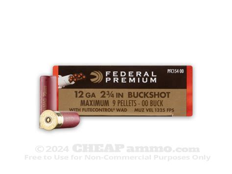 Federal Vital Shok Flitecontrol 12 Gauge Ammo For Sale 2 3 4 00 Buck 5 Rounds