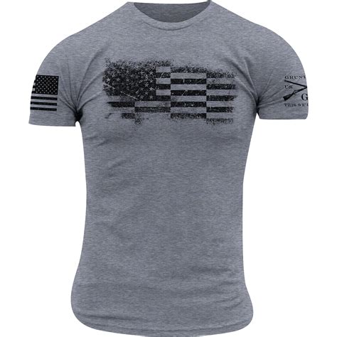 Grunt Style Bar Flag T Shirt 4xl Dark Heather Gray