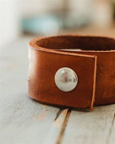 Personalized Leather Bracelet Women Womens Custom Leather Hand Stamped Jewelry Leather