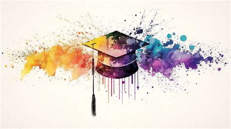 Graduation Season Bachelor Cap Watercolor Background Graduation Season