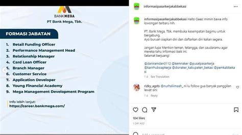 Lowongan Kerja Bekasi Bank Mega Tawarkan Beragam Posisi Karir Untuk