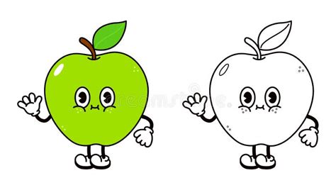 Vintage Cartoon Apple Outline Stock Illustrations 548 Vintage Cartoon