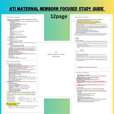 The Ultimate ATI Maternal Newborn Nursing Study Guide Maternal Newborn