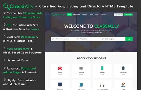 15 Best Classified Ads Website Templates [ Free And Premium ] Graygrids