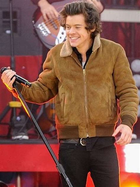 Shop Harry Styles Jacket Harry Styles Brown Bomber Jacket