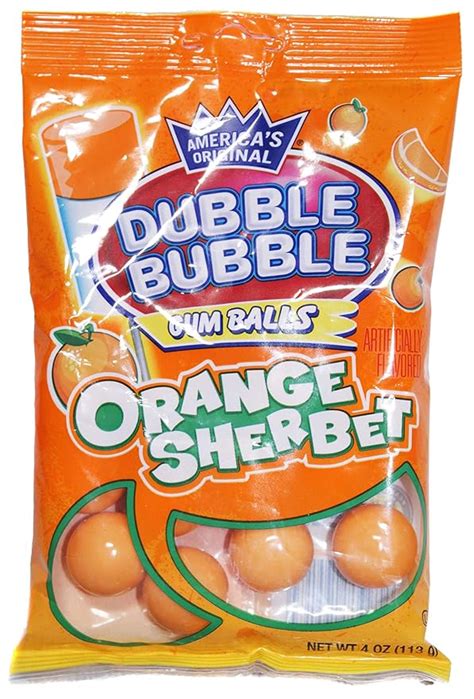 Dubble Bubble 1 Bag Orange Sherbet Flavored Gum Balls