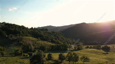 Hillside In Rossoreggio Emilia Romagna Drone Stock Video Clip