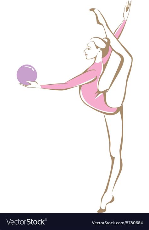 Rhythmic Gymnast Holding A Ball Royalty Free Vector Image