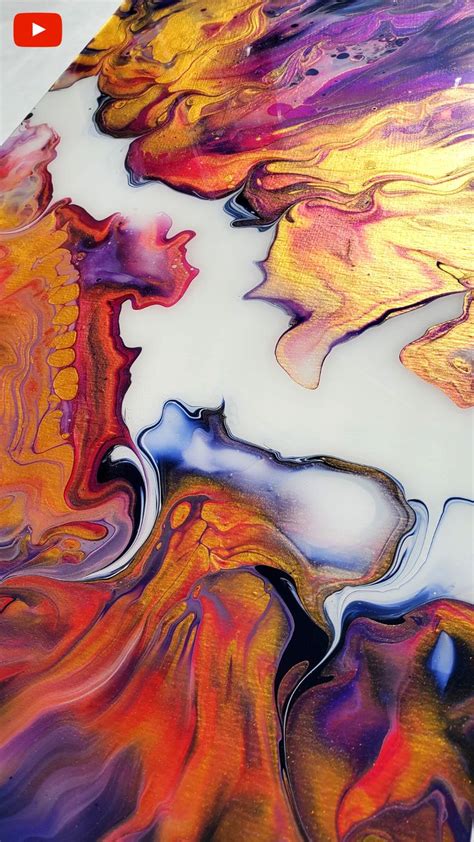 Acrylic Pouring Technique With An Ordinary Funnel And A Blow Dryer