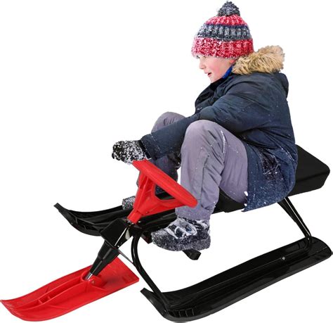 CARSTY Red Snow Racer Sled, Durable Slider Board Bike for Children ...