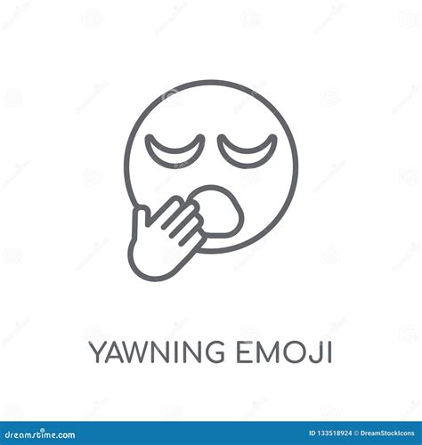 Yawning Emoji Outline Vector Icon Thin Line Black Yawning Emoji Icon