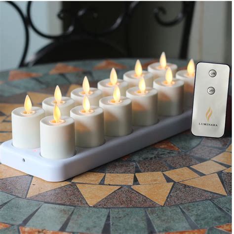 Luminara Pcs Rechargeable Tea Light Flameless Led Candles Light