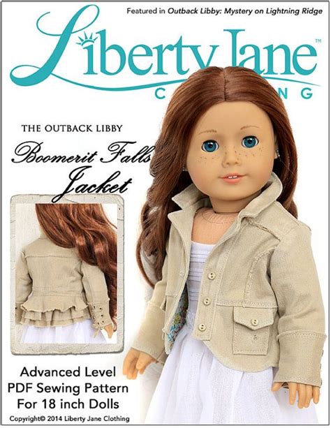 Boomerit Falls Jacket 18 Inch Doll Clothes Pattern Fits Dolls Such As