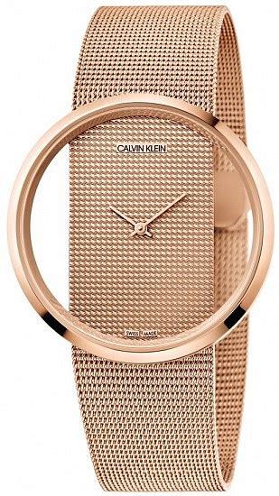 CALVIN KLEIN K942362A Lady Glam Rose Gold PVD Mesh Sapphire Zegarek