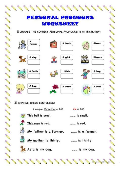 Personal Pronouns Worksheet Personal Pronouns Worksheets Personal